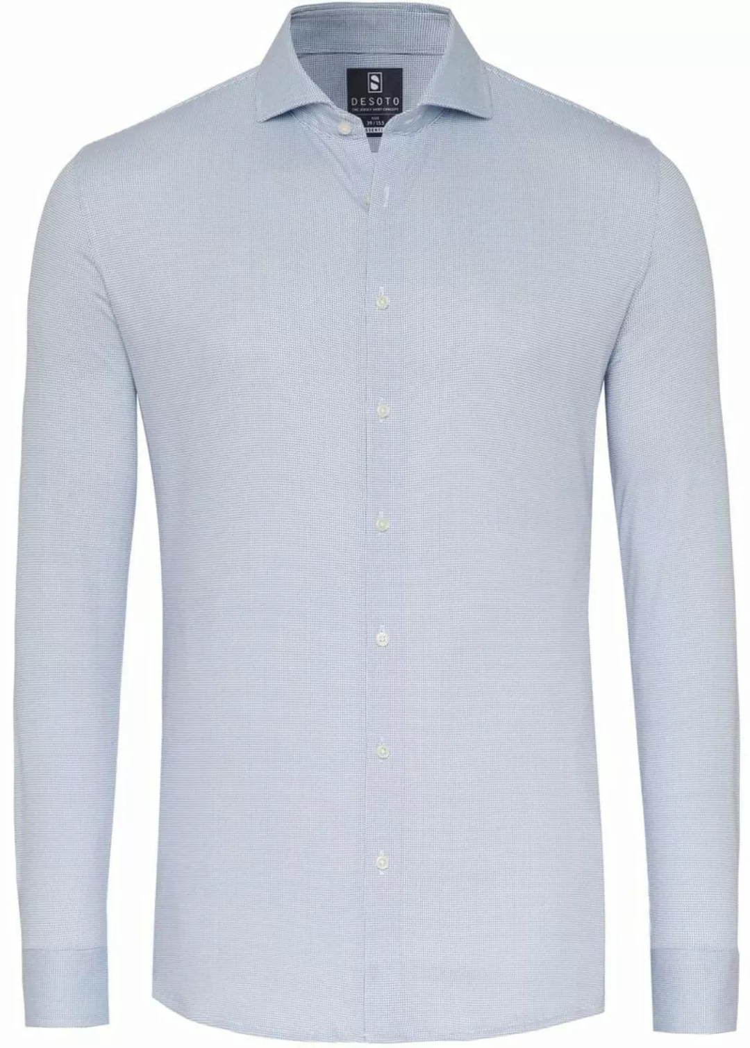 DESOTO Essential Hemd Hai Piqué Dots Blau - Größe 46 günstig online kaufen