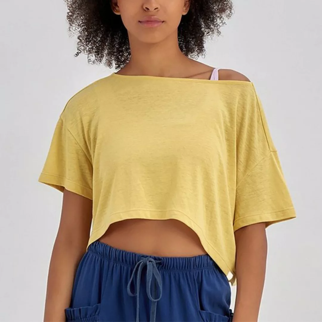 RUZU UG Blusentop Shirtbluse Kurzes T-Shirt,Nabelfreies Pullover-Sportobert günstig online kaufen
