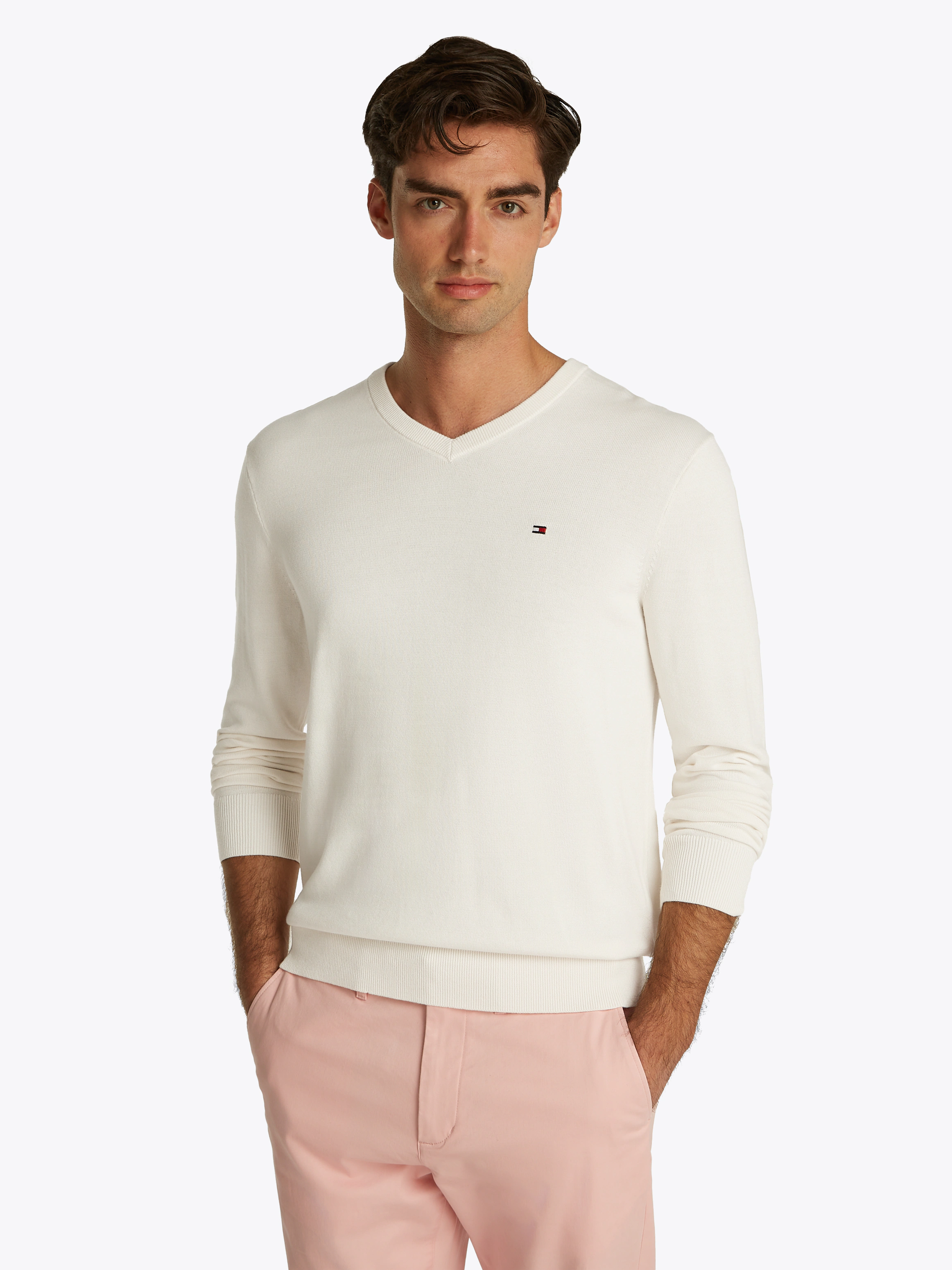 Tommy Hilfiger Strickpullover "ESSENTIAL COTTON V NECK" günstig online kaufen