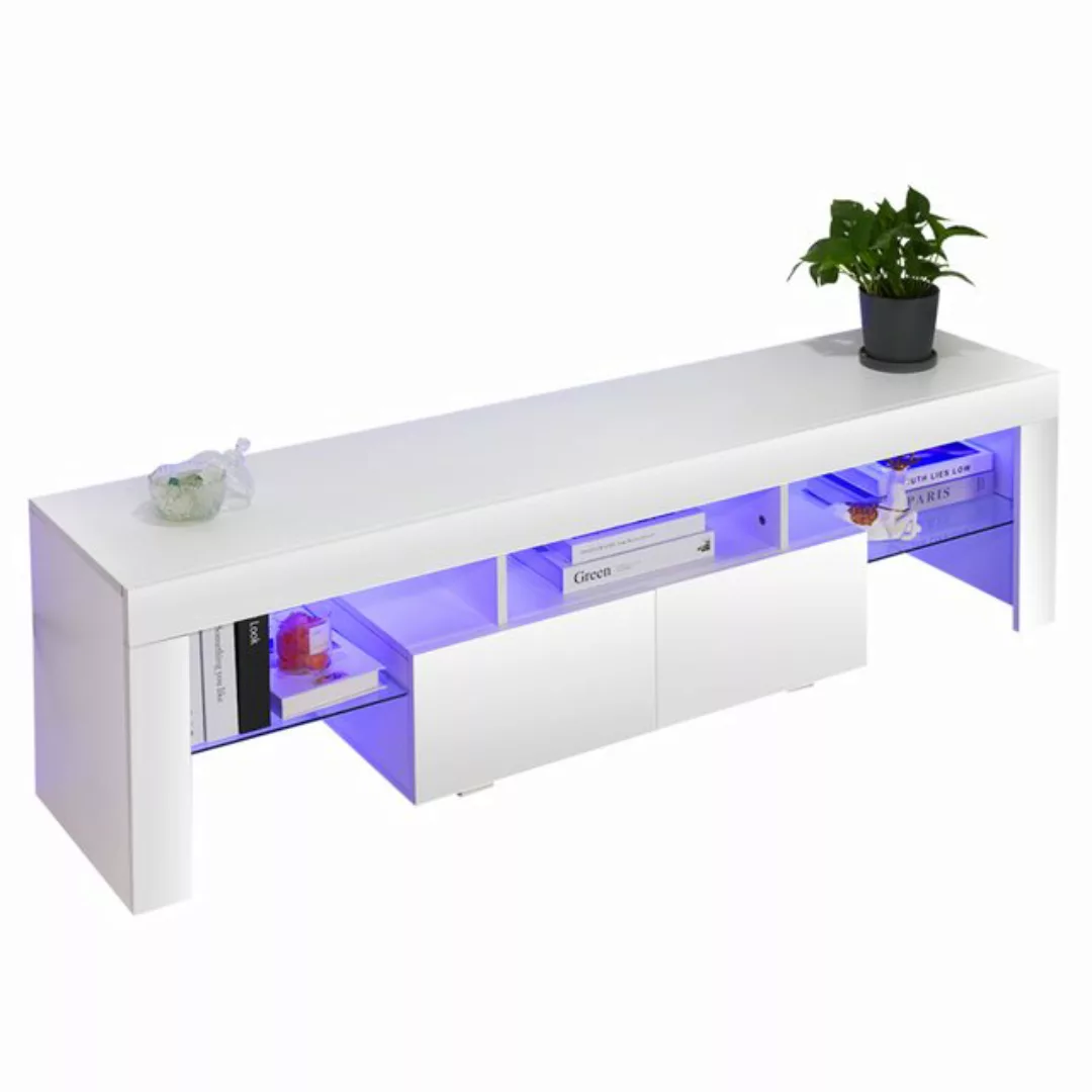 kehot TV-Schrank 160cm TV Board mit Schubladen,mit 16 Farben LED Beleuchtun günstig online kaufen