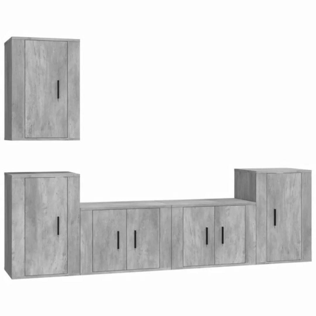 furnicato TV-Schrank 5-tlg. TV-Schrank-Set Betongrau Holzwerkstoff günstig online kaufen