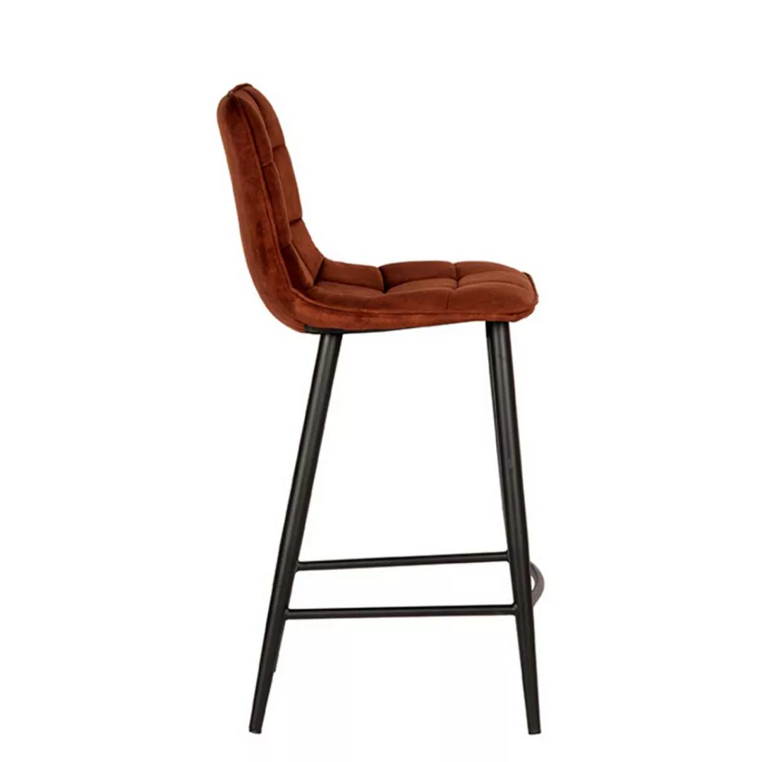 Barhocker aus Velours gepolsterter Rückenlehne (2er Set) günstig online kaufen