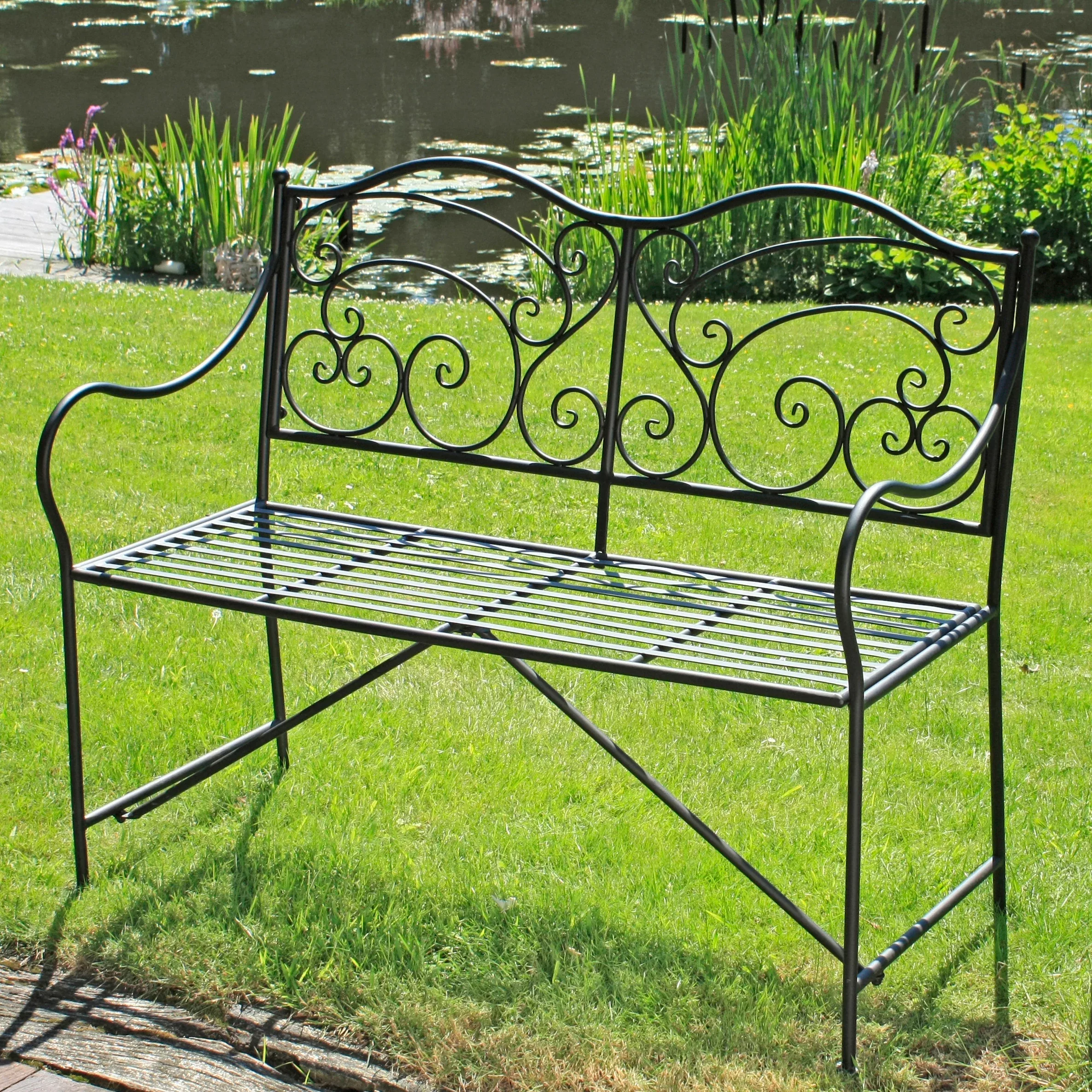 Garden Pleasure Gartenbank Vesuv 111 cm x 93 cm x 54 cm Rostoptik günstig online kaufen