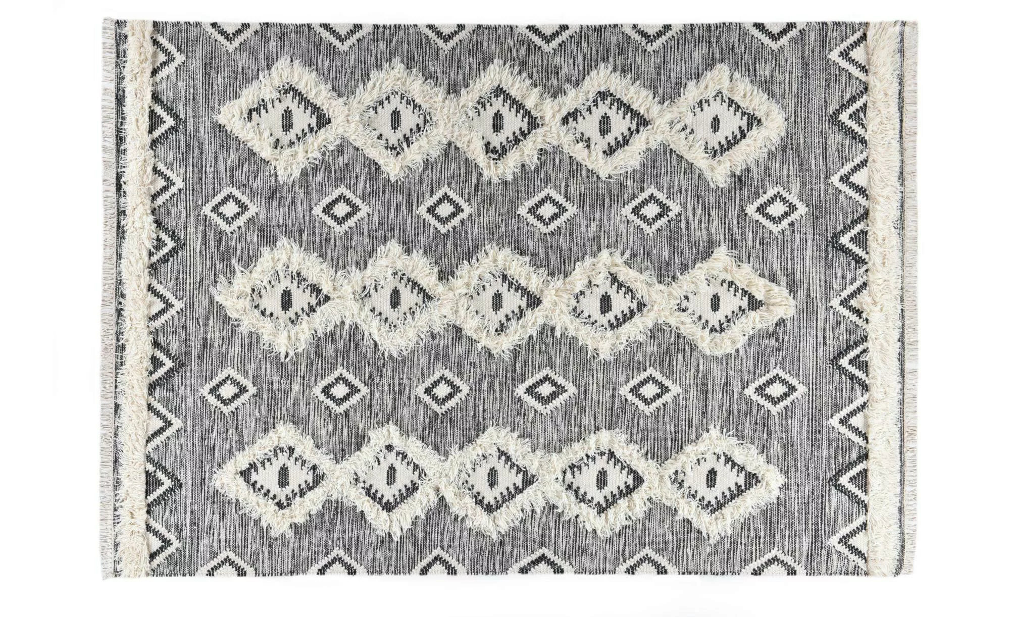 THEKO Wollteppich   Boho Mora ¦ schwarz ¦ Wolle ¦ Maße (cm): B: 120 H: 1 Te günstig online kaufen