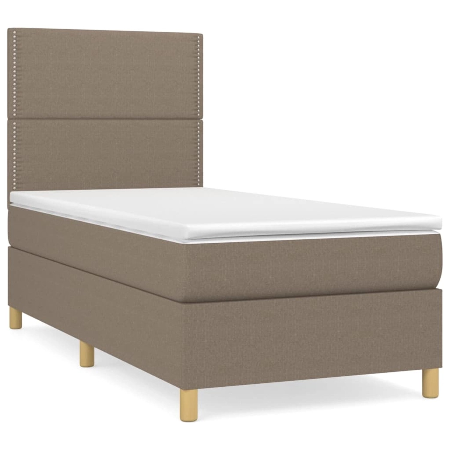 vidaXL Boxspringbett mit Matratze Taupe 100x200 cm Stoff1380315 günstig online kaufen