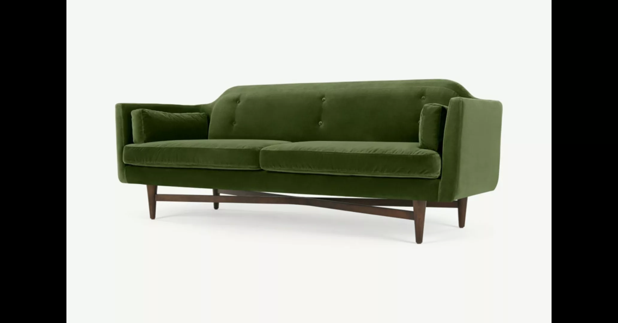 Imani 3-Sitzer Sofa, Samt in Grasgruen - MADE.com günstig online kaufen