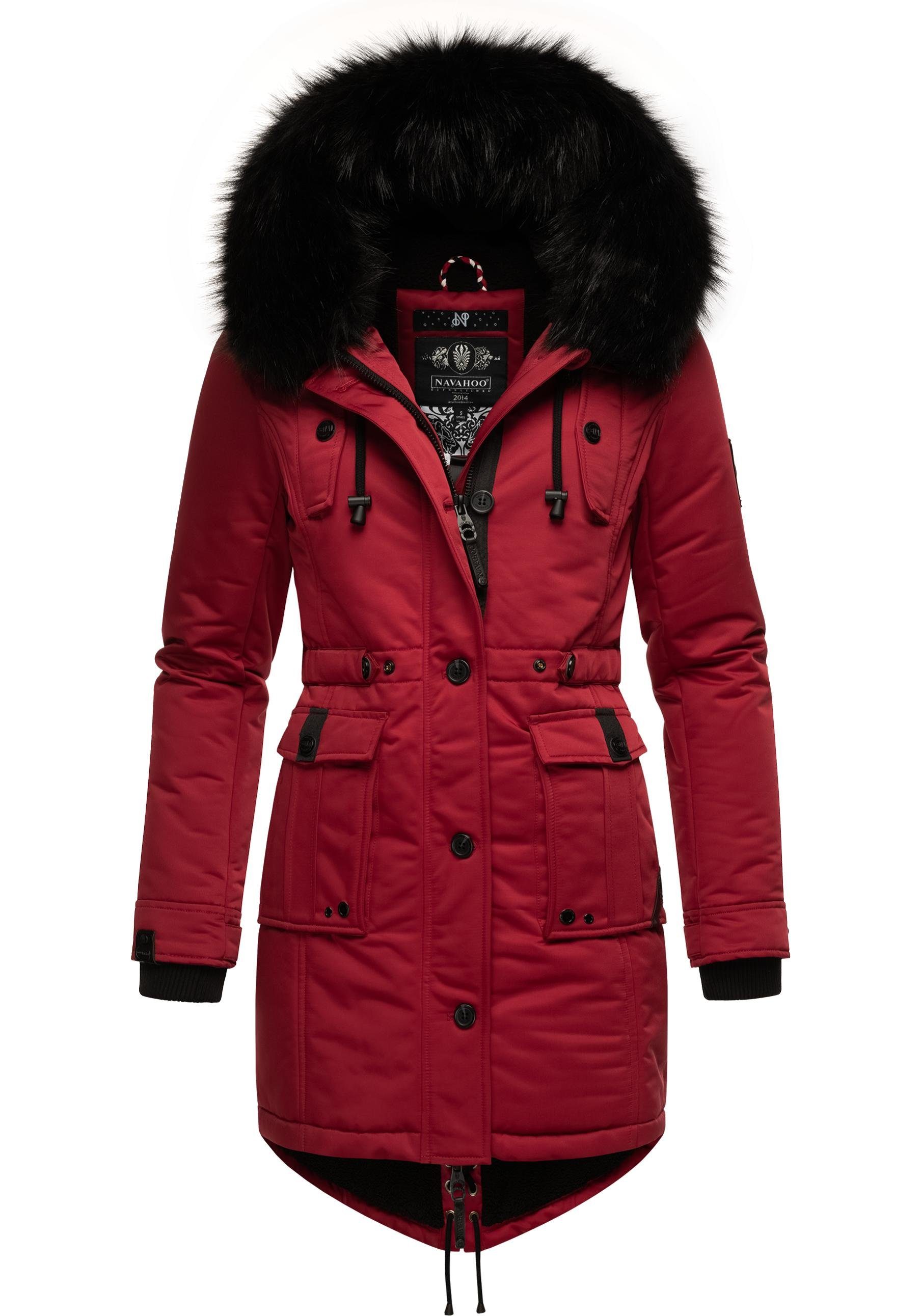 Navahoo Wintermantel "Luluna Prc", edler Parka mit großer Kunstfellkapuze günstig online kaufen