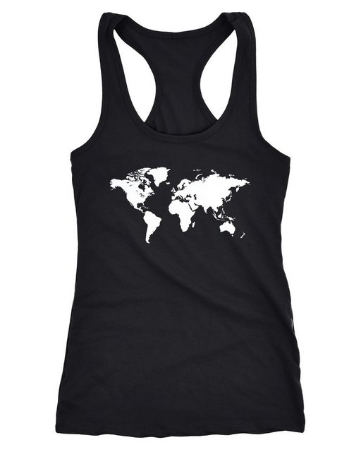 Neverless Tanktop Damen Tank Top Weltkarte World Map Racerback Tanktop Neve günstig online kaufen