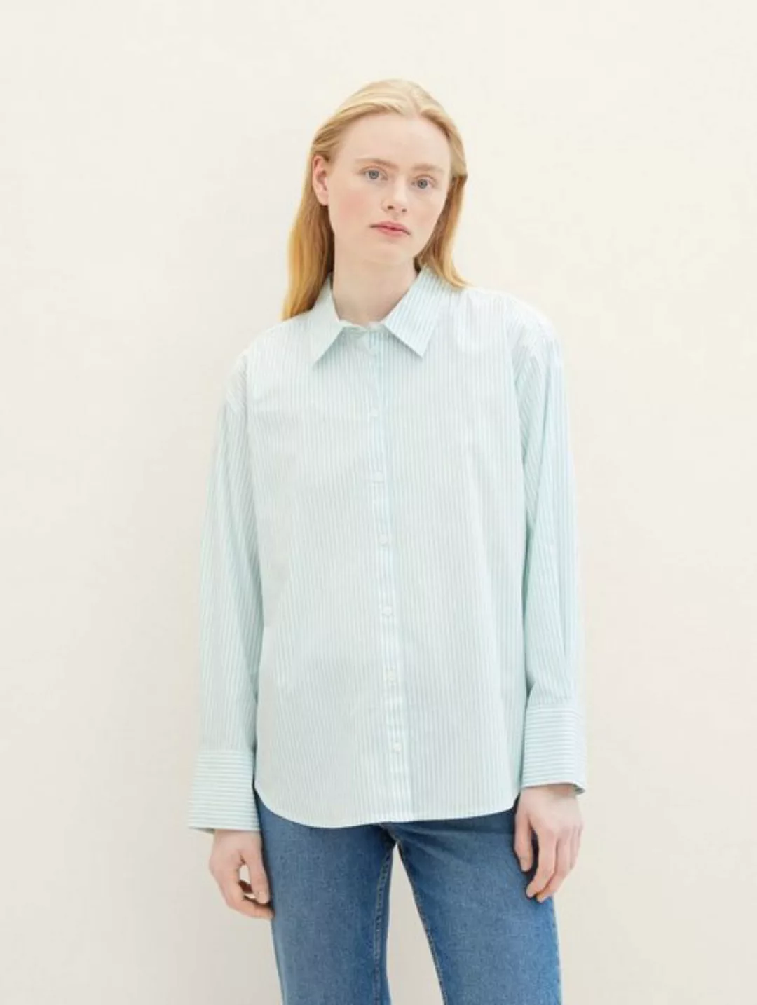 TOM TAILOR Denim Blusenshirt striped poplin shirt günstig online kaufen