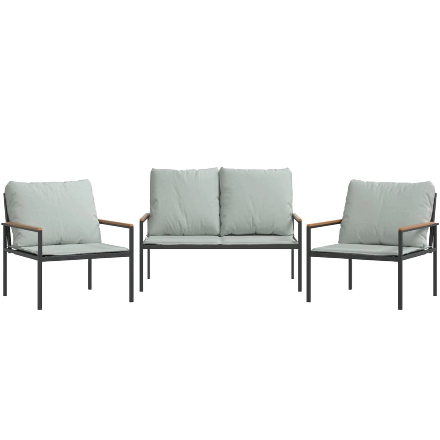 vidaXL 3-Tlg Garten-Lounge-Set mit Kissen Anthrazit Stahl 364110 günstig online kaufen