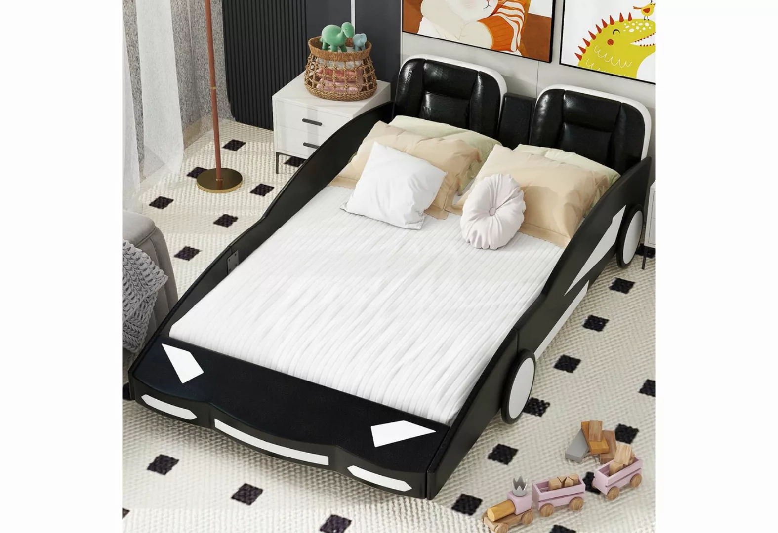 TavilaEcon Autobett Kinderbett Flachbett Auto-Modellbett, 140 x 200 cm günstig online kaufen