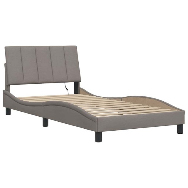 vidaXL Bett Bettgestell ohne Matratze Taupe 100x200 cm Stoff günstig online kaufen