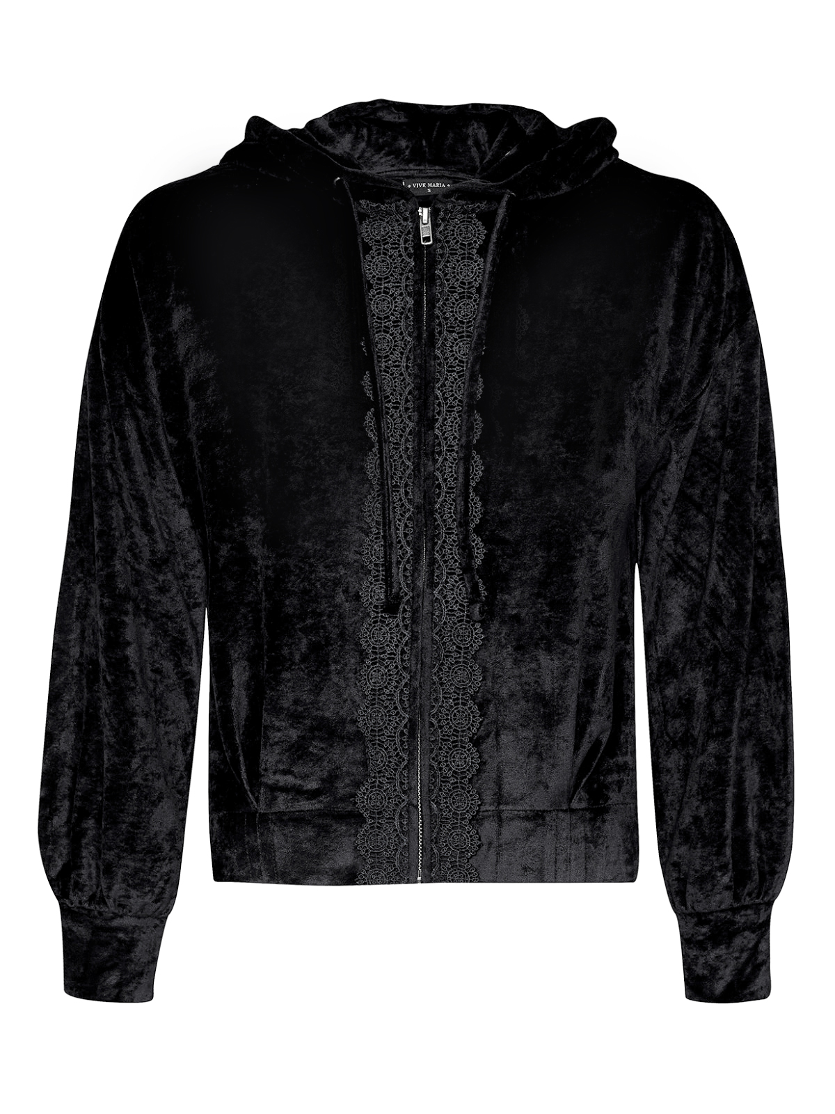 Vive Maria Velvet Dream Damen Kapuzensweatjacke schwarz günstig online kaufen