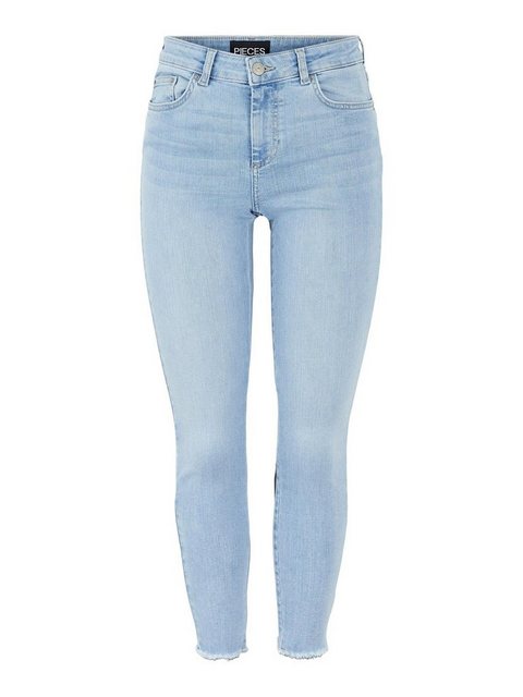 Pieces Jeans Delly Skinnyn Mittlere Taille Raw XL Light Blue Denim günstig online kaufen