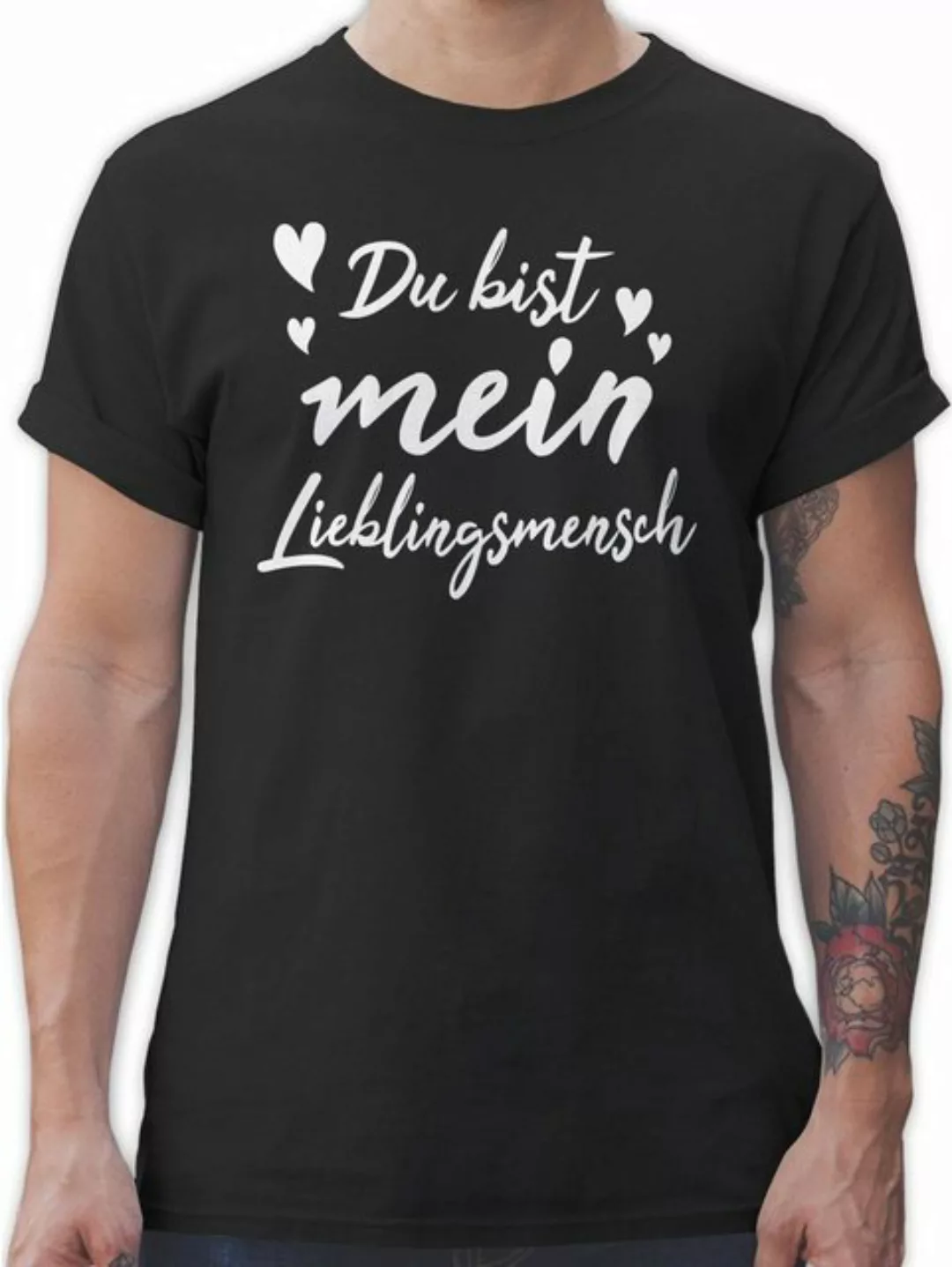 Shirtracer T-Shirt Du bist mein Lieblingsmensch - Herzmensch Herzens Mensch günstig online kaufen