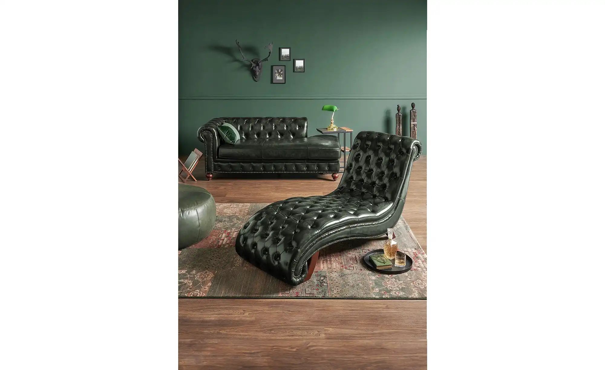 uno Recamiere  Chesterfield ¦ grün ¦ Maße (cm): B: 203 H: 79 T: 100 Polster günstig online kaufen