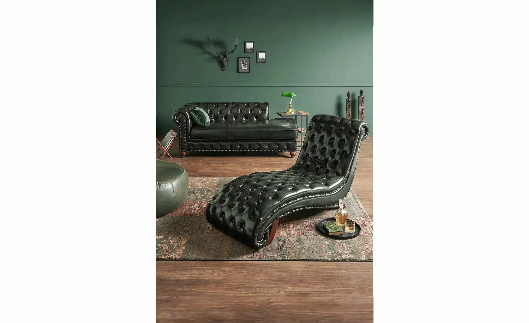 uno Recamiere  Chesterfield ¦ grün ¦ Maße (cm): B: 203 H: 79 T: 100.0 Polst günstig online kaufen