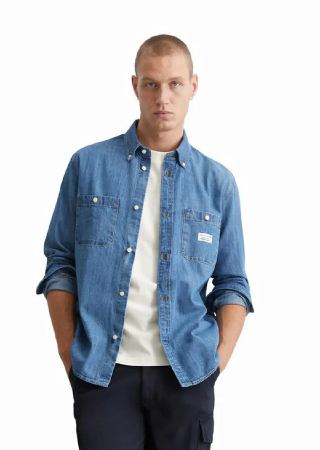 Marc O'Polo DENIM Langarmhemd mit Button-Down-Kragen günstig online kaufen