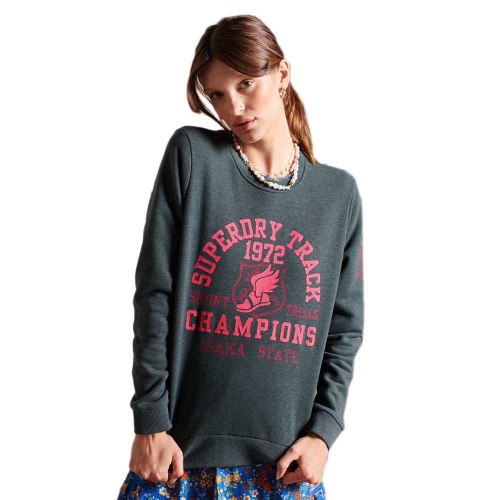 Superdry Track & Field Crew Sweatshirt XS Pine Marl günstig online kaufen