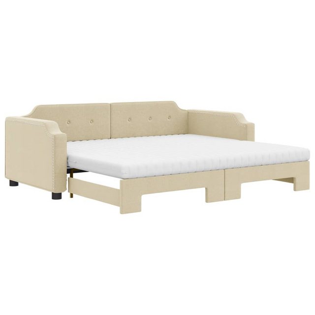 vidaXL Gästebett Gästebett Tagesbett Ausziehbar mit Matratzen Creme 80x200 günstig online kaufen