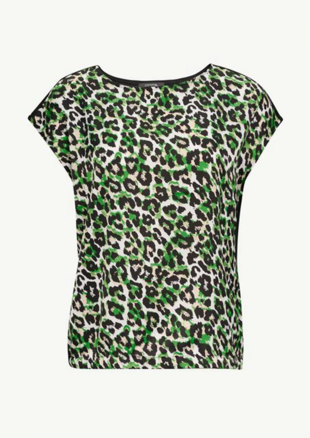Comma Shirttop Blusenshirt im Fabricmix mit Leo-Muster günstig online kaufen