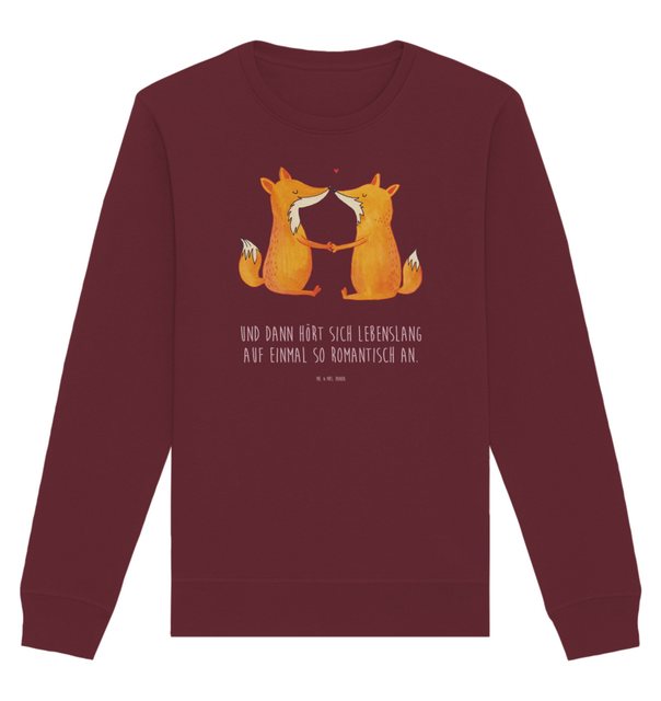 Mr. & Mrs. Panda Longpullover Größe XS Füchse Liebe - Burgundy - Geschenk, günstig online kaufen