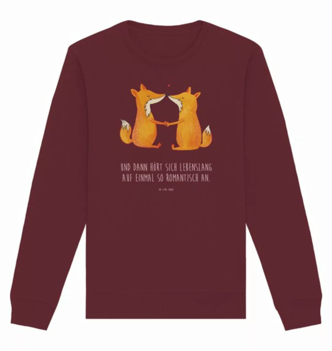 Mr. & Mrs. Panda Longpullover Größe XS Füchse Liebe - Burgundy - Geschenk, günstig online kaufen