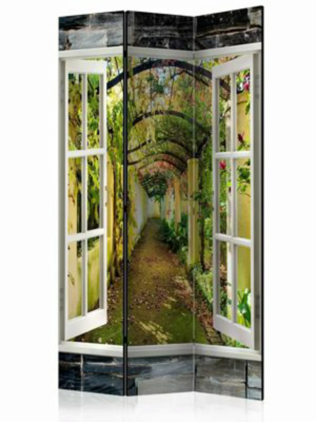 artgeist Paravent Secret Garden [Room Dividers] grün-kombi Gr. 135 x 172 günstig online kaufen
