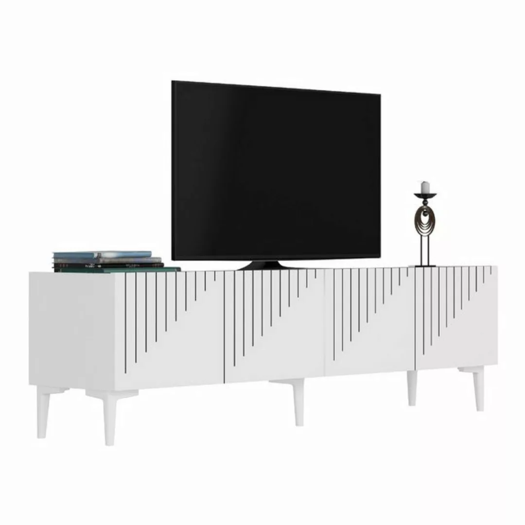 en.casa TV-Schrank »Oppdal« 154x37x45cm Weiß günstig online kaufen