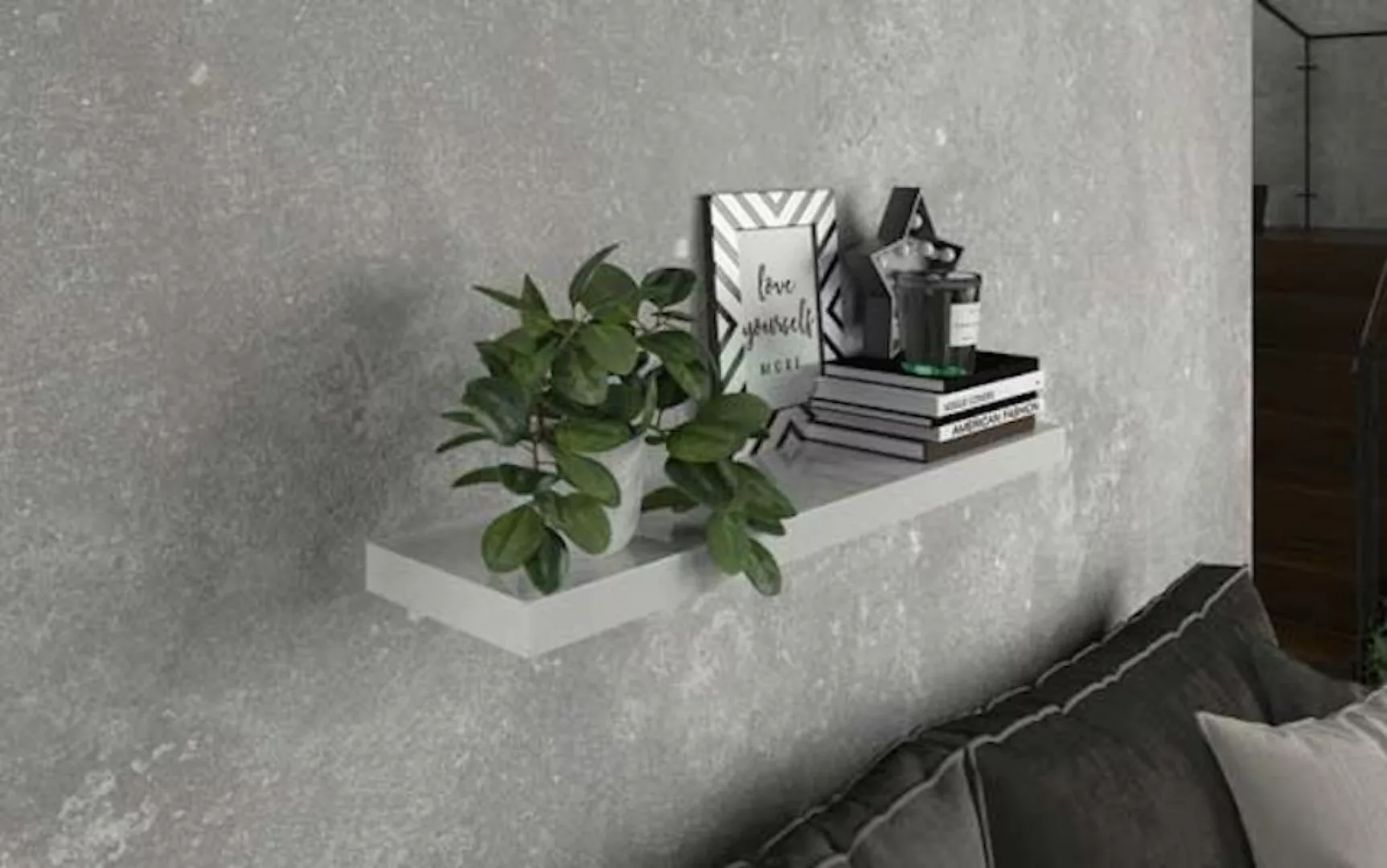 Feldmann-Wohnen Wandregal Andrea, 1-tlg., 60x26x5cm weiß günstig online kaufen