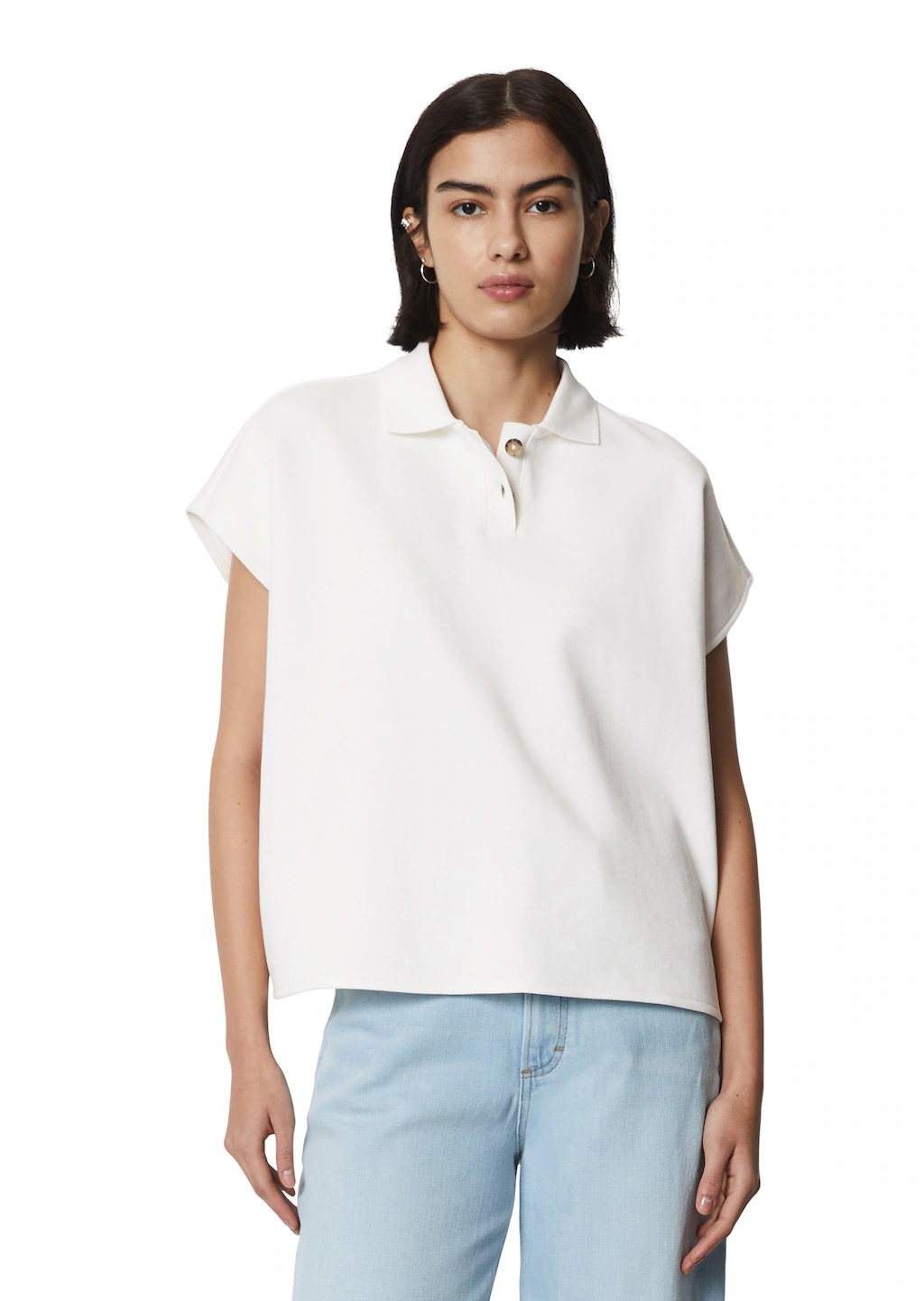 Marc OPolo DENIM Poloshirt "mit sanfter Struktur", im cleanen Oversize-Look günstig online kaufen