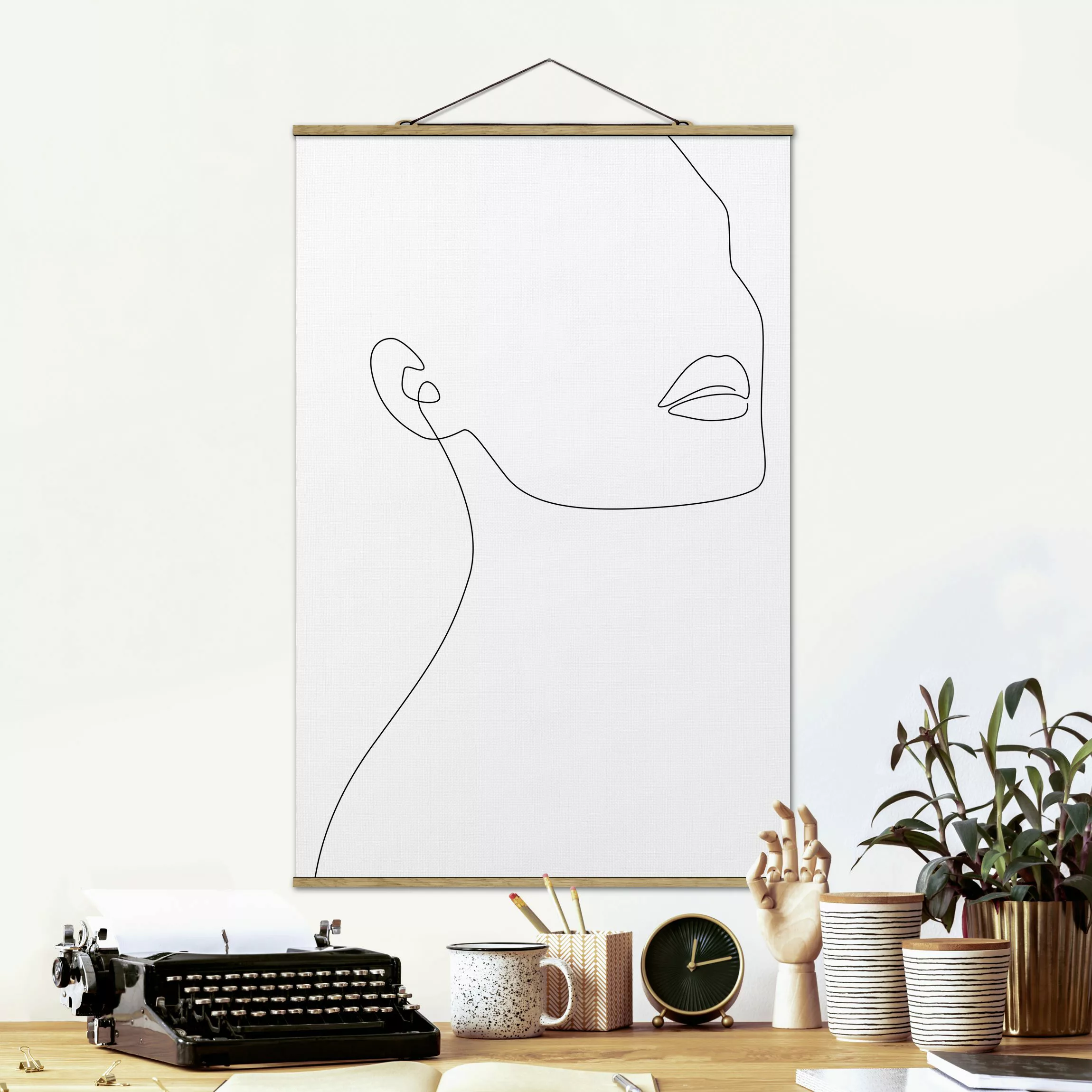 Stoffbild mit Posterleisten Line Art - Minimalistische Schönheit günstig online kaufen