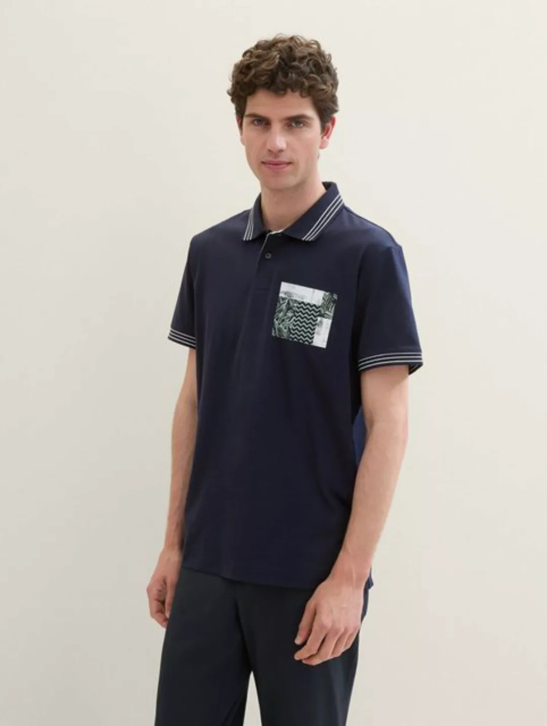 TOM TAILOR Poloshirt Jersey Poloshirt mit Print günstig online kaufen