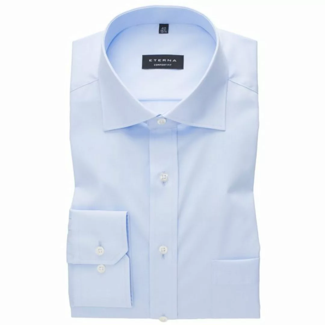 Eterna Businesshemd Große Größen Langarmhemd bügelfrei hellblau uni Eterna günstig online kaufen