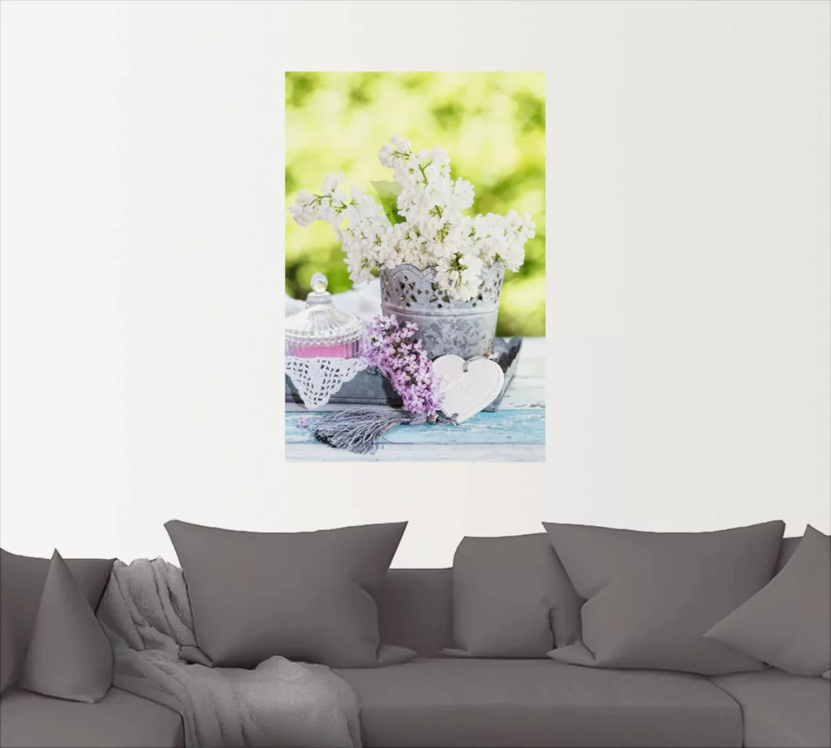 Artland Wandbild »Flieder und Shabby Chic Stillleben I«, Blumen, (1 St.), a günstig online kaufen