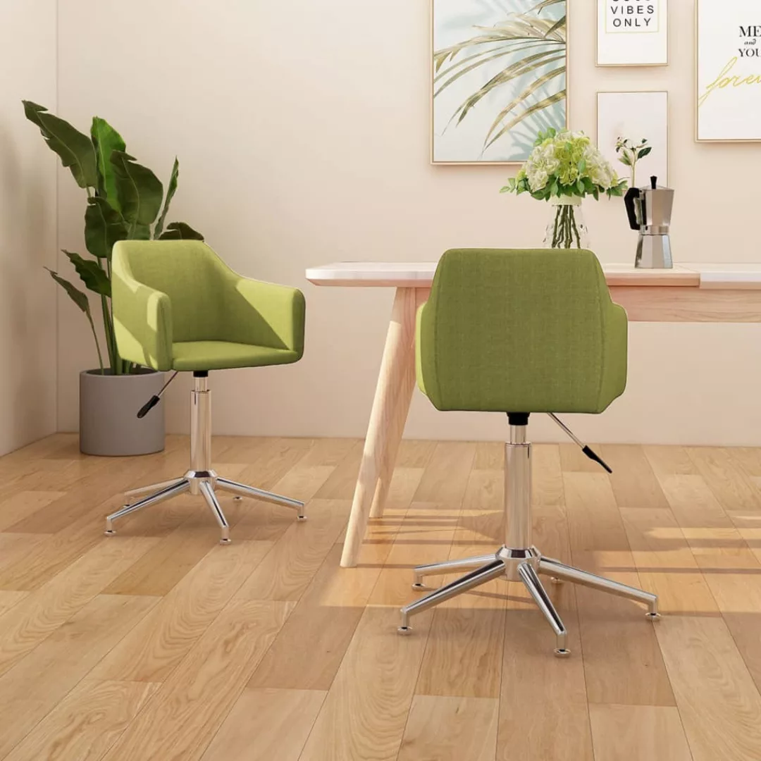 Esszimmerstühle 2 Stk. Drehbar Grün Stoff günstig online kaufen