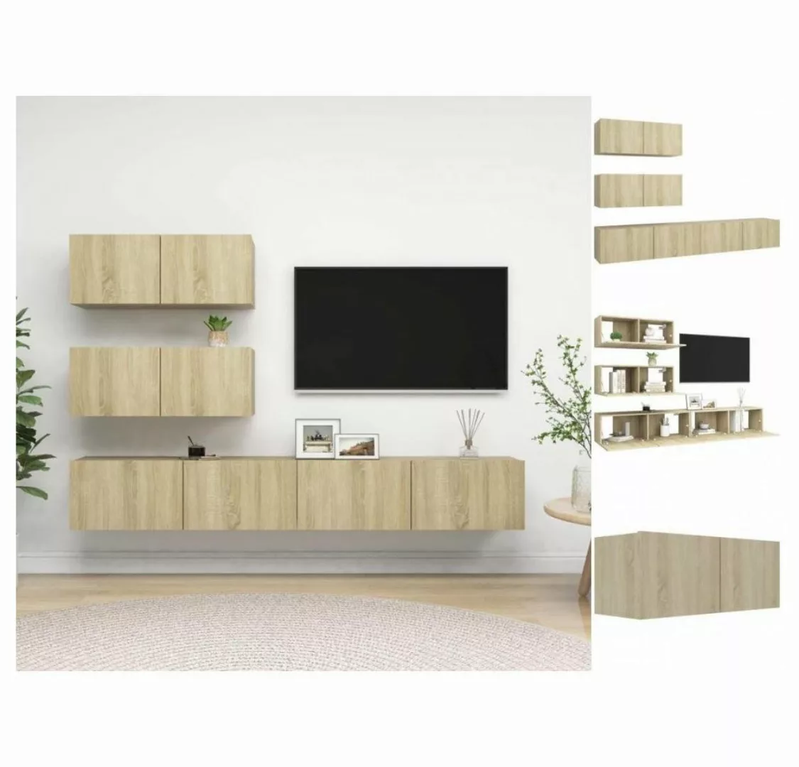 vidaXL TV-Schrank 4-tlg TV-Schrank-Set Sonoma-Eiche Spanplatte günstig online kaufen