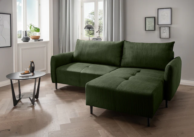 INOSIGN Ecksofa "Mara, L-Form, aktueller Cord Bezug und tolle Farben, schma günstig online kaufen