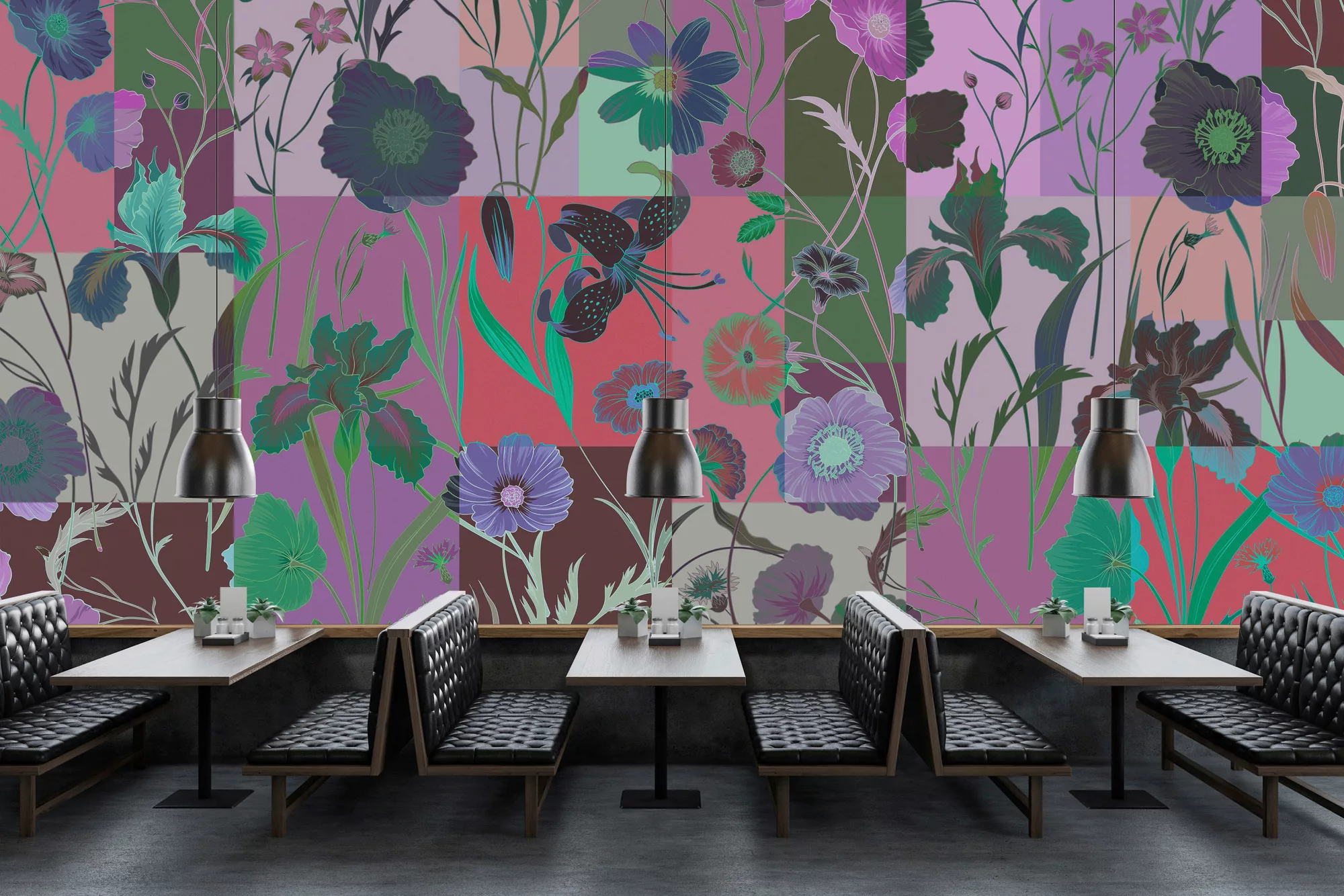 living walls Fototapete »Walls by Patel Floral Patch 1«, Vlies, Wand, Schrä günstig online kaufen