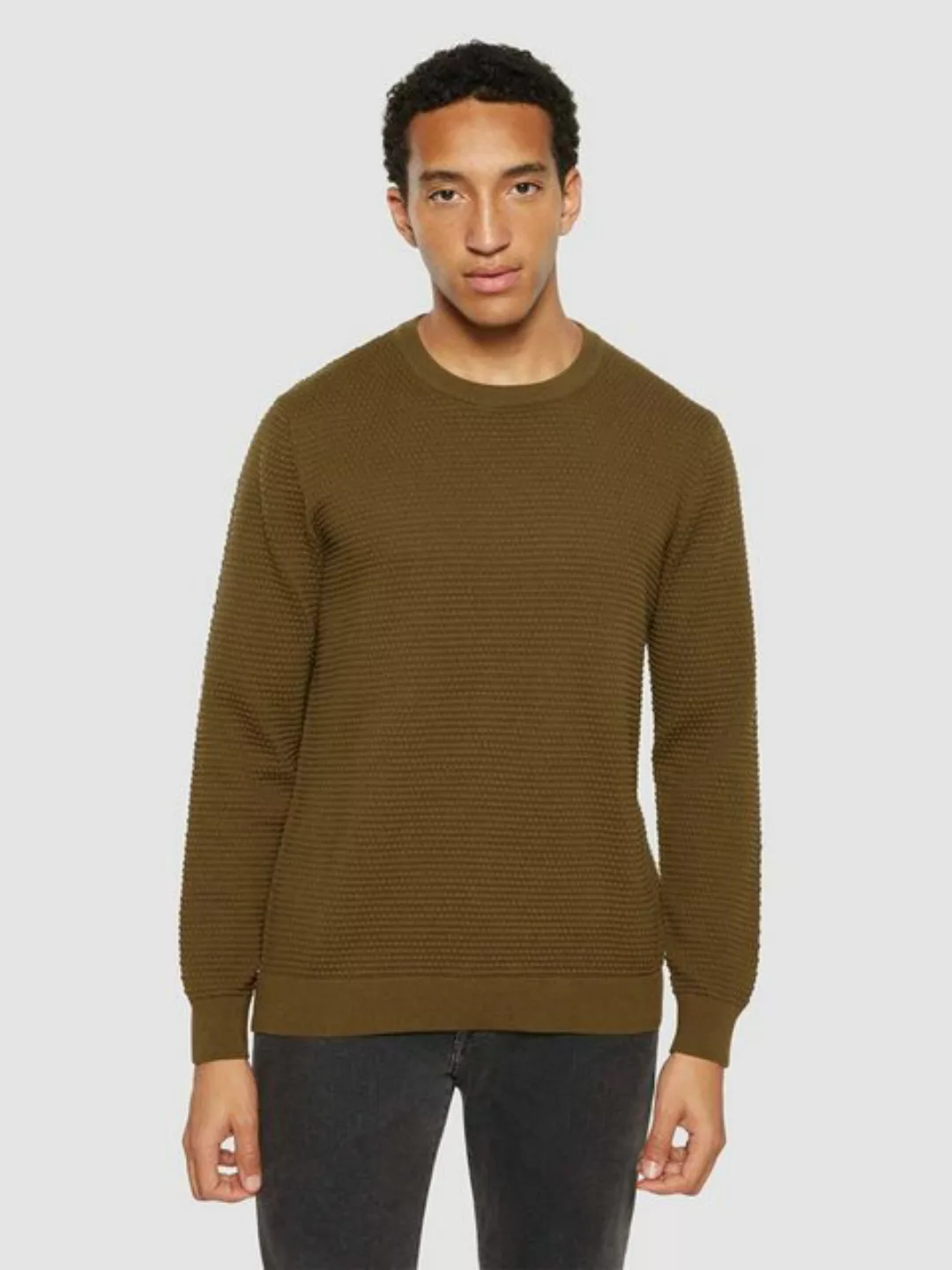 KnowledgeCotton Apparel Strickpullover Vagn Regular Bubble Knit Crew Neck günstig online kaufen