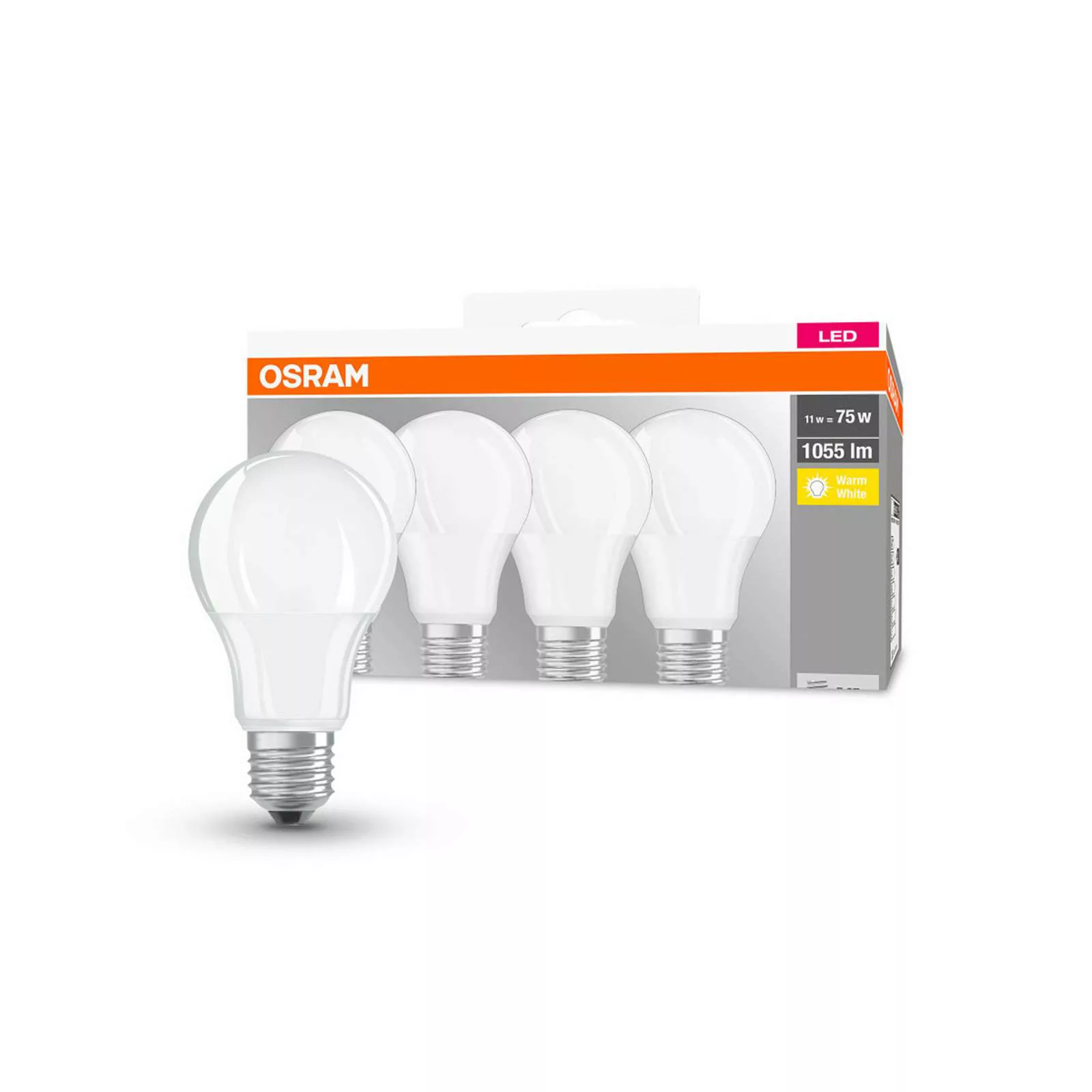 OSRAM LED-Lampe Classic E27 10W 2.700K 1055lm 4er günstig online kaufen