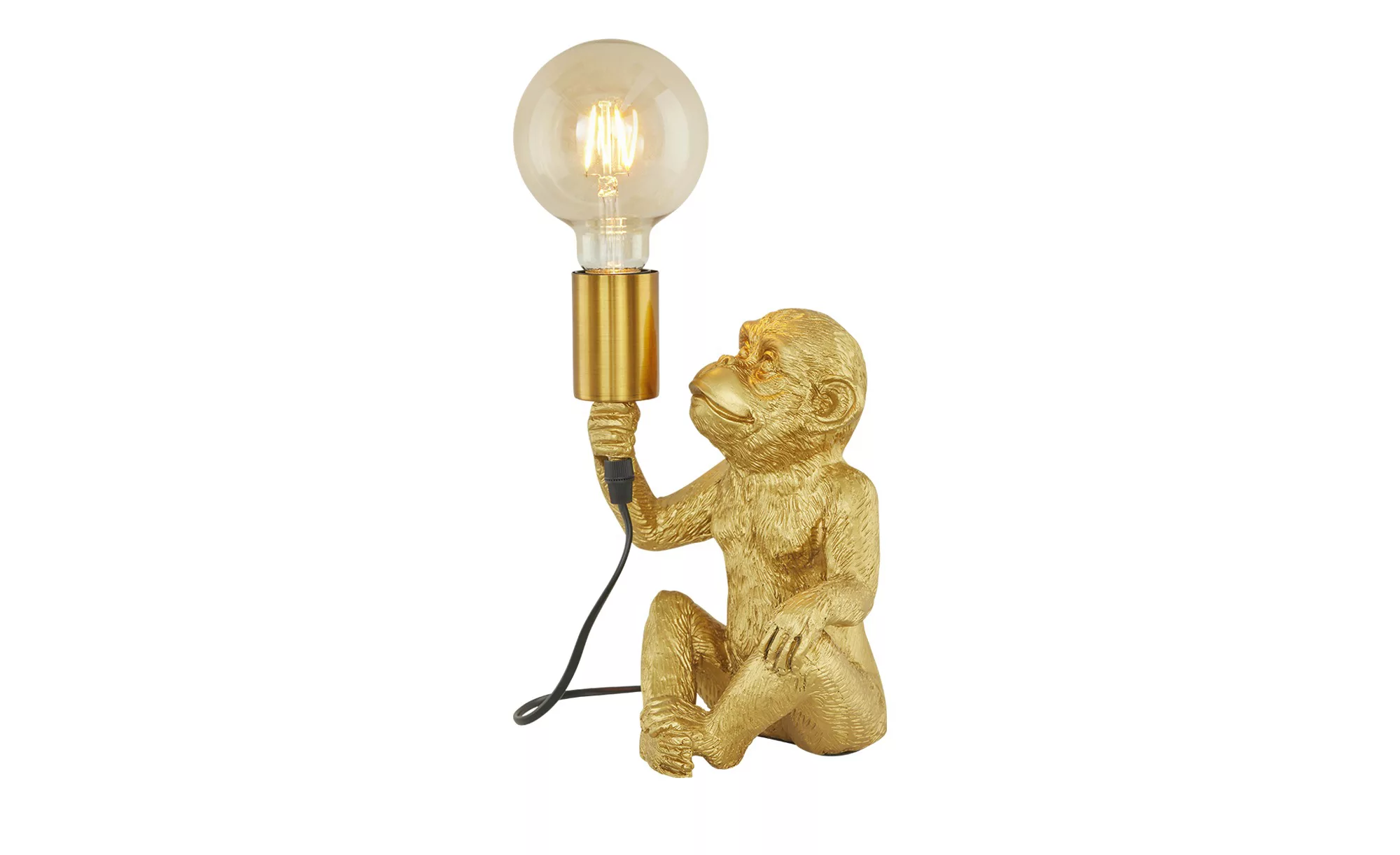 KHG Tischleuchte, 1-flammig, goldfarbig `Affe` ¦ gold ¦ Maße (cm): B: 17 H: günstig online kaufen
