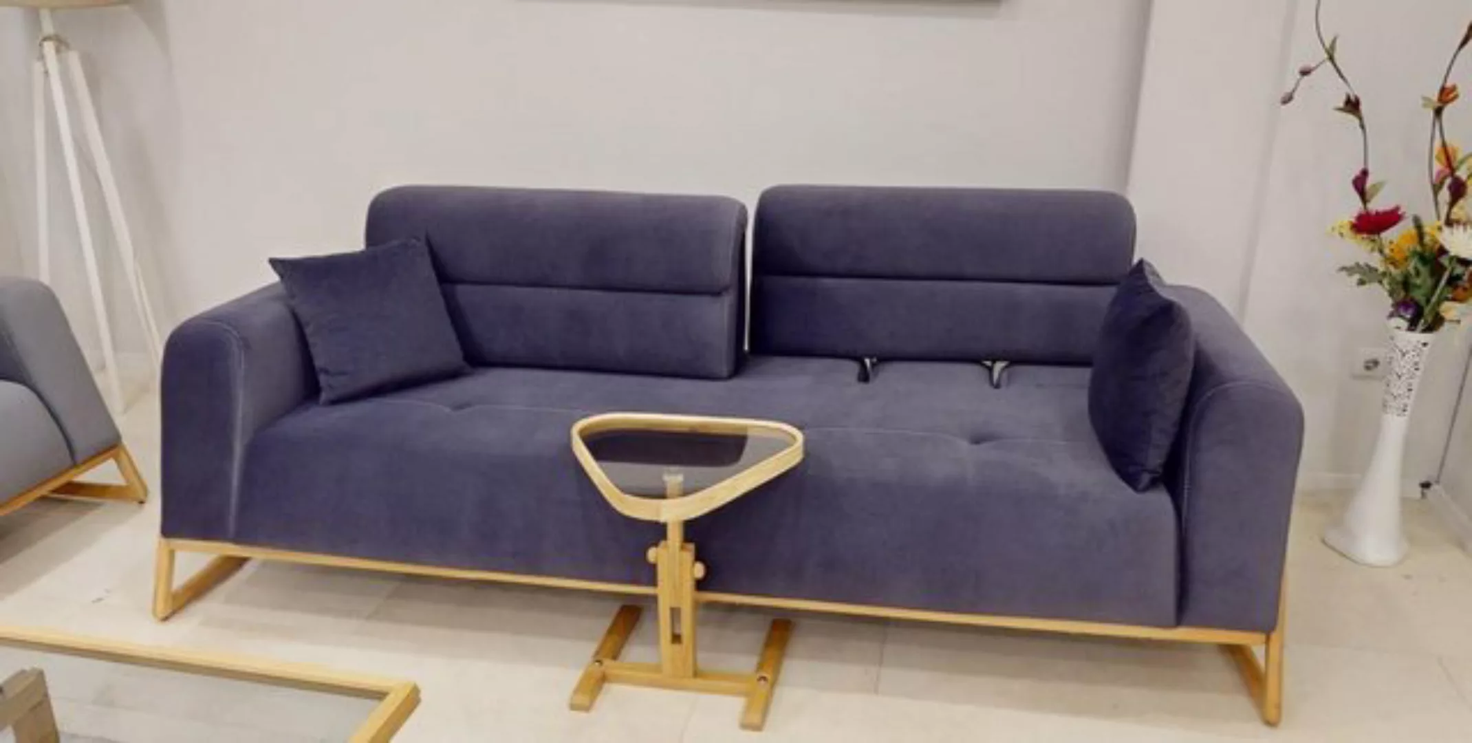 Xlmoebel 3-Sitzer Luxuriöses Blaues 3-Sitzer Wohnzimmer Designer-Sofa Exklu günstig online kaufen