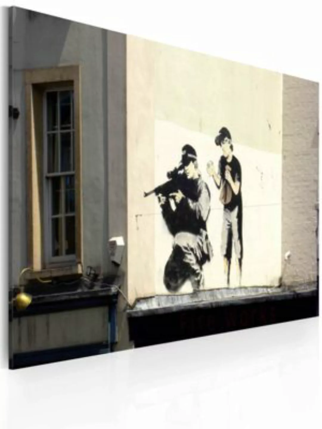 artgeist Wandbild Scharfschütze und Kind (Banksy) mehrfarbig Gr. 60 x 40 günstig online kaufen