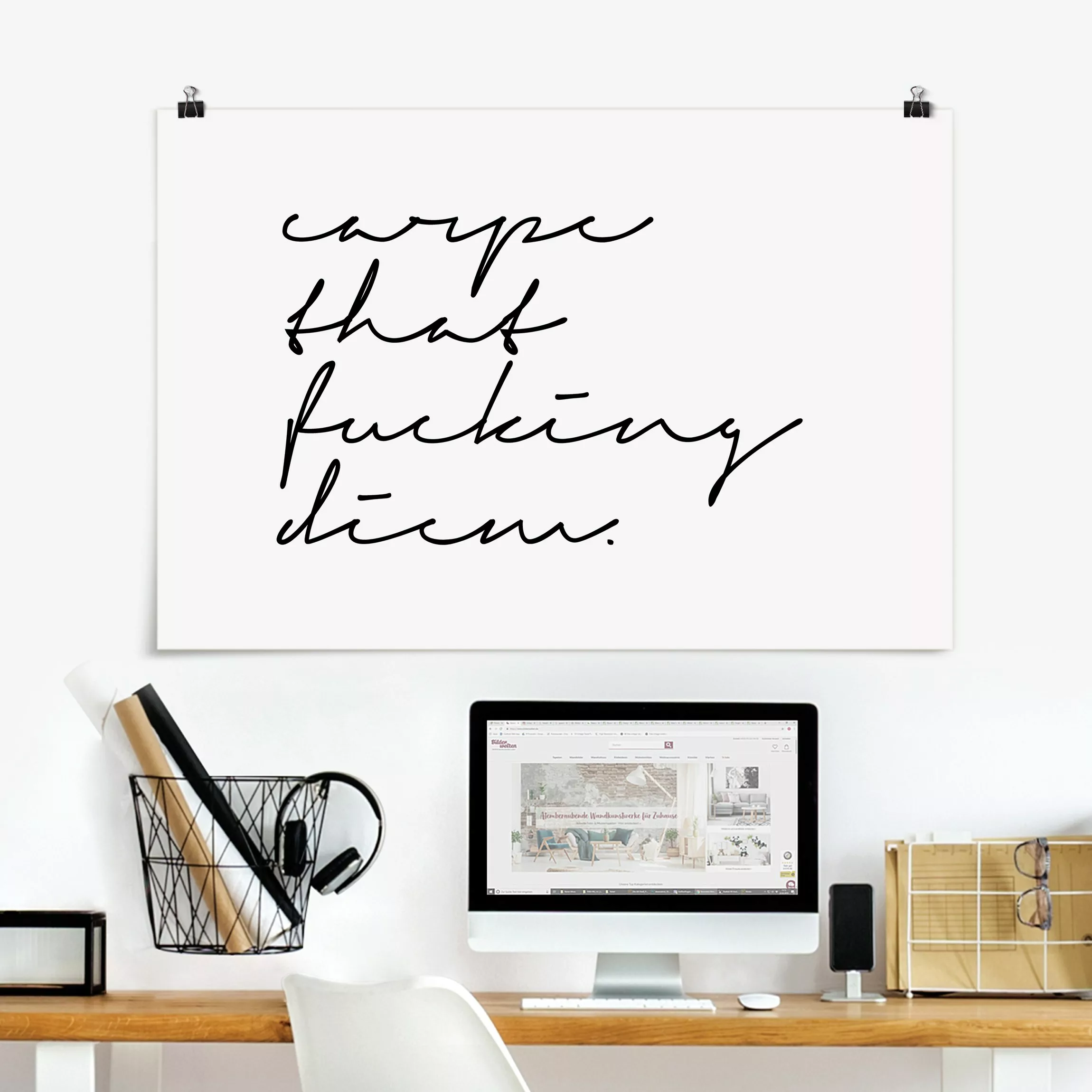 Poster Carpe Diem Kalligrafie günstig online kaufen