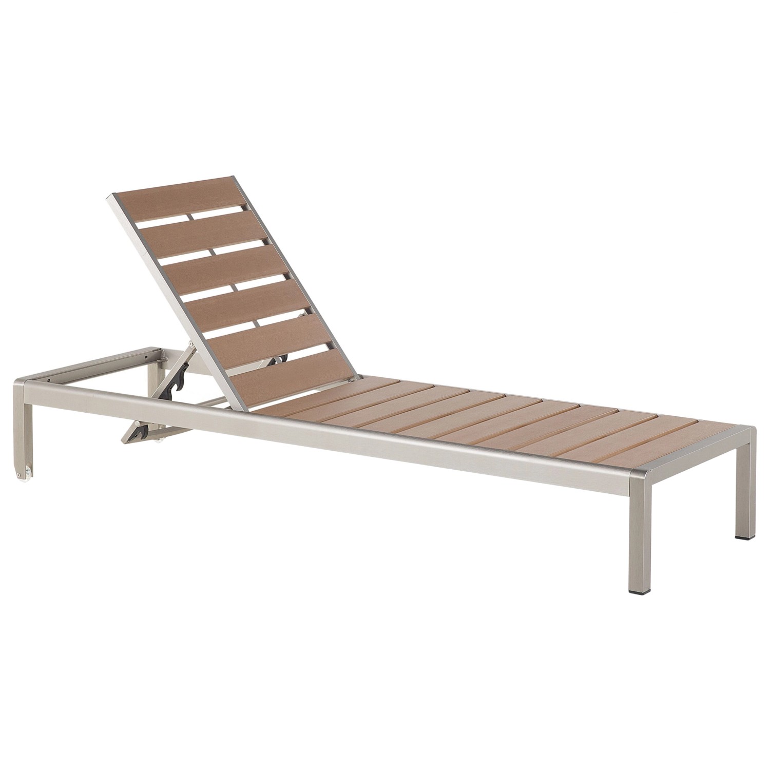 Beliani Gartenliege Heller Holzfarbton Silber 198x64x93 günstig online kaufen