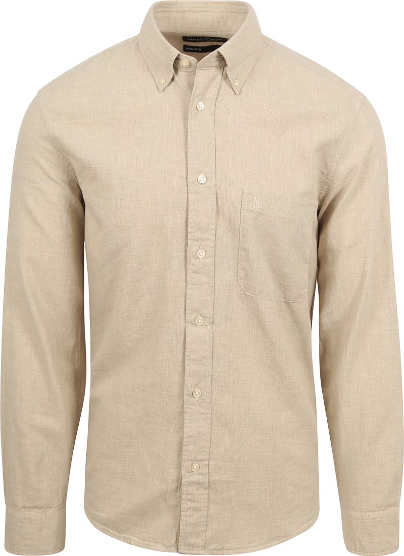 Marc O'Polo Hemd Twill Beige - Größe XL günstig online kaufen