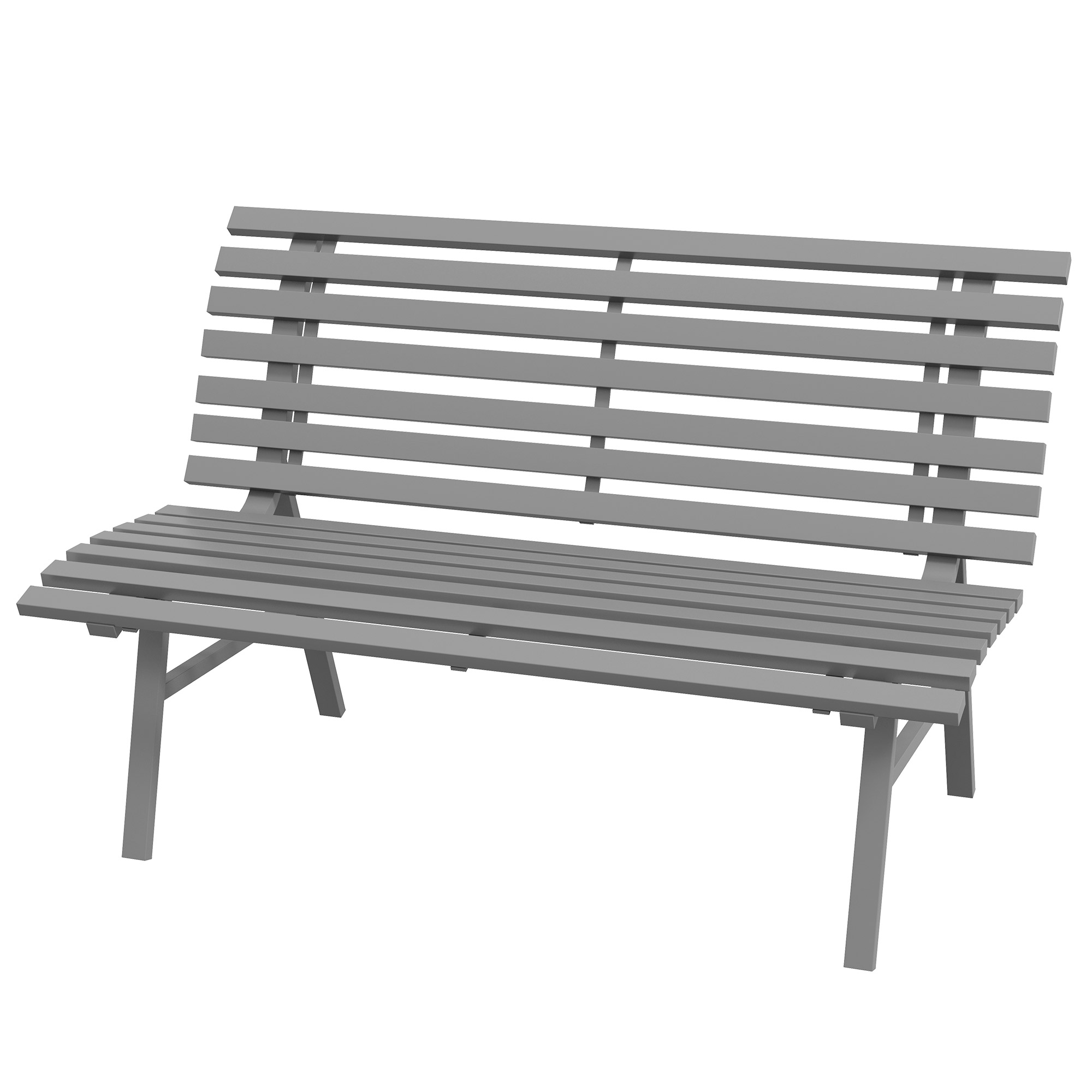 Outsunny Gartenbank 2 Sitzer Parkbank mit Rückenlehne aus Aluminium 123x67x günstig online kaufen