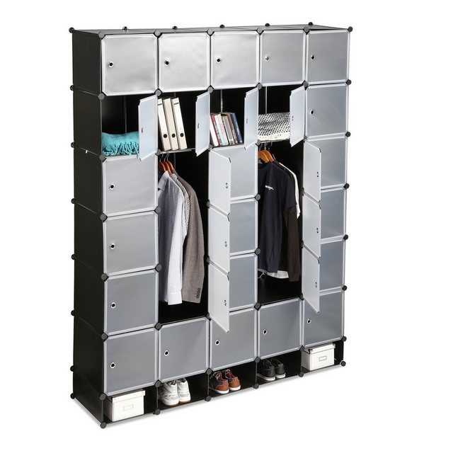 relaxdays Kleiderschrank XXL Kleiderschrank Stecksystem Schwarz günstig online kaufen