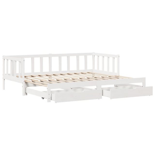 vidaXL Bett Tagesbett Ausziehbar mit Schubladen Weiß 90x190 cm Kiefernholz günstig online kaufen